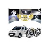 STS Oto Aksesuar Fiat Fiorino Uyumlu, Universal Mercekli LED Angel Sis Farı, 76MM Beyaz Renk