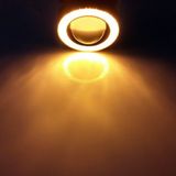 STS Oto Aksesuar Fiat Fiorino Uyumlu, Universal Mercekli LED Angel Sis Farı, 76MM Turuncu Renk