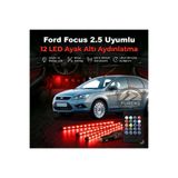 STS Oto Aksesuar Ford Focus 2.5 Uyumlu RGB Ayak Altı LED 12 Led Kumandalı Müzik Duyarlı Araç İçi Aydınlatma 7 Renk 12