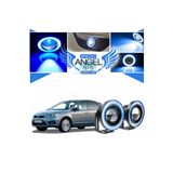 STS Oto Aksesuar Ford Focus 2,5 Uyumlu, Universal Mercekli LED Angel Sis Farı, 76MM Buz Mavi Renk