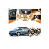 STS Oto Aksesuar Ford Focus 2,5 Uyumlu, Universal Mercekli LED Angel Sis Farı, 76MM Turuncu Renk
