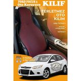 STS Oto Aksesuar Ford Focus 3 Uyumlu Kırmızı Prestij Serisi Dokuma Kumaş Oto Koltuk Kılıfı Ön Tam Arka Alt