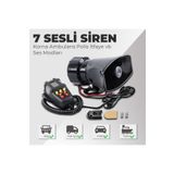 STS Oto Aksesuar Her Araca Uyumlu Universal 7 Sesli Konuşmalı Mikrofonlu Megafonlu Polis Siren