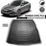 STS Oto Aksesuar Honda Civic Fc5 3D Bagaj Havuzu Araca Özel - Karbon