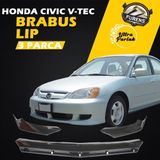 STS Oto Aksesuar Honda Civic Vtec 2 Uyumlu Brabus Ön Lip 3 Parça Kanatlı Lip