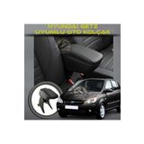 STS Oto Aksesuar Hyundai Getz Uyumlu Kol Dayama Ve Kolçak Sürgülü Bardaklıklı Ayarlanabilir Siyah Deri
