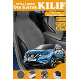 STS Oto Aksesuar Nissan Qashqai Uyumlu Siyah Prestij Serisi Dokuma Kumaş Oto Koltuk Kılıfı Ön Tam Arka Alt