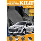 STS Oto Aksesuar Peugeot 207 Uyumlu Siyah Prestij Serisi Dokuma Kumaş Oto Koltuk Kılıfı Ön Tam Arka Alt