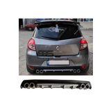 STS Oto Aksesuar Renault Clio 3 Difüzör Arka Tampon Eki 4 Egzoz Çıkışlı Gri Lüx Tip
