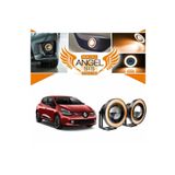 STS Oto Aksesuar Renault Clio 4 Uyumlu, Universal Mercekli LED Angel Sis Farı, 76MM Turuncu Renk