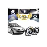 STS Oto Aksesuar Renault Megane 2 Uyumlu, Universal Mercekli LED Angel Sis Farı, 76MM Beyaz Renk