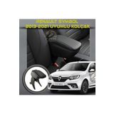 STS Oto Aksesuar Renault Symbol 2013-2021 Uyumlu Kol Dayama Ve Kolçak Sürgülü Bardaklıklı Ayarlanabilir Siyah Deri
