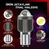 STS Oto Aksesuar S2 Uyumlu LED Ampul Şimşek Etkili Sarı-Beyaz Csp LED S2 Uzun Kısa Otomobil Araç Motosiklet Mercekli Far - Sarı - Siyah - Beyaz