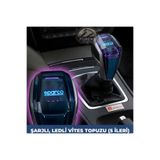 STS Oto Aksesuar Şarjlı LED Işıklı Kristal SPARCO Vites Topuzu – Modern & Şık Araba Aksesuarı