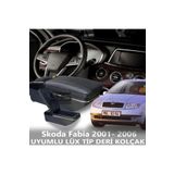 STS Oto Aksesuar Skoda Fabia 2001- 2006 Uyumlu Premium Deri Kol Dayama Kolçak Lüx Tip
