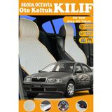 STS Oto Aksesuar Skoda Octavia Uyumlu Bej Prestij Serisi Dokuma Kumaş Oto Koltuk Kılıfı Ön Tam Arka Alt
