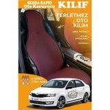STS Oto Aksesuar Skoda Rapid Uyumlu Kırmızı Prestij Serisi Dokuma Kumaş Oto Koltuk Kılıfı Ön Tam Arka Alt
