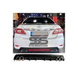 STS Oto Aksesuar Toyota Corolla 2007-2012 Difüzör Arka Tampon Eki 4 Egzoz Çıkışlı Siyah Lüx Tip Uyumlu
