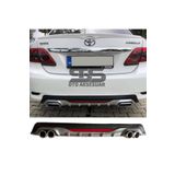 STS Oto Aksesuar Toyota Corolla 2007-2012 Difüzör Uyumlu Arka Tampon Eki 2 Egzoz Çıkışlı Gri Reflektörlü