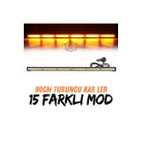STS Oto Aksesuar Turuncu Tepe Çakar Bar LED 90CM 12-24V Off Road Çekici Traktör Ikaz Lambası Çakar 15 Modlu