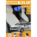 STS Oto Aksesuar Volkswagen Golf 6 Uyumlu Bej Prestij Serisi Dokuma Kumaş Oto Koltuk Kılıfı Ön Tam Arka Alt
