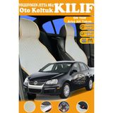 STS Oto Aksesuar Volkswagen Jetta Mk5 Uyumlu Bej Prestij Serisi Dokuma Kumaş Oto Koltuk Kılıfı Ön Tam Arka Alt