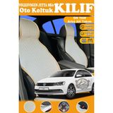 STS Oto Aksesuar Volkswagen Jettaa MK6UYUMLU Bej Prestij Serisi Dokuma Kumaş Oto Koltuk Kılıfı Ön Tam Arka Alt