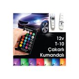 STTİCARET Silikon T10 Park Ampülü 12 Led Rgb Uzaktan Kumandalı Park ve Plaka Lambası
