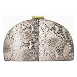 Studıo Amelıa Zamora Gri Yılan Derisi Desenli, Altın Donanımlı Zarif Kadın Clutch Çanta