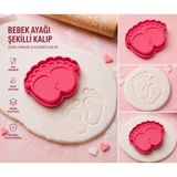Studio Aslan Design Bebek Ayağı Şeker Hamuru ve Kurabiye Kalıbı – Fondant Pasta Süsleme Kalıbı – Detaylı Baskı Aparatı - Beyaz