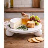 Studio Aslan Design Dekoratif Sunum Tepsisi – Minimal Ayaklı Premium Masa Üstü Stand - Beyaz