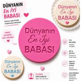 Studio Aslan Design Dünyanın En Iyi Babası Şeker Hamuru & Kurabiye Kalıbı | Babalar Günü Fondant Baskı Mührü | Pla Pasta Süsleme Kalıbı - Beyaz