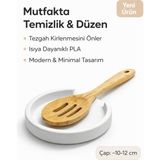 Studio Aslan Design Minimal Tasarım Kaşık Altlığı – Isıya Dayanıklı Pla Kaşık Standı | Mutfak Tezgah Koruyucu Organizer - Beyaz
