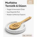 Studio Aslan Design Minimal Tasarım Kaşık Altlığı – Isıya Dayanıklı Pla Kaşık Standı | Mutfak Tezgah Koruyucu Organizer - Gri - Siyah -Beyaz