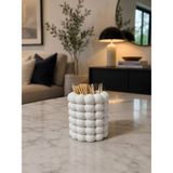 Studio Aslan Design Modern Bubble Tasarımlı Dekoratif Kürdanlık/bubble Desenli Masa Üstü Kürdanlık - Beyaz