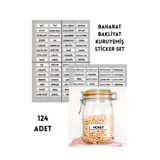 Studio D arte DIY KIT Baharat Bakliyat Kavonoz Düzenleyici Sticker Mutfak Kiler Etiket Çıkartma