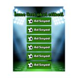 Studio D arte DIY KIT İsme Özel Futbol Temalı Okul Etiketi Defter Kitap İçin Uygun Sticker Çıkartma Etiket
