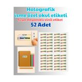 Studio D arte DIY KIT Suya Dayanıklı Holografik İsme Özel İsim Etiket Kişiselleştirilen Sticker Defter Kalem Okul Çıkartma