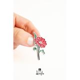 Studio Keefla Gelincik Çiçek Broş- Metal Enamel Pin Tasarım Yaka İğnesi Rozet Takı Hediyelik Aksesuar