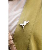 Studio Keefla Masalcı Kuş Broş - Metal Enamel Pin Tasarım Yaka İğnesi Rozet Şık Takı Hediyelik Aksesuar