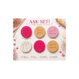 StudioAslanDesign Aşk Seti 6’lı Şeker Hamuru Kalıbı – Love You, Seni Seviyorum, İyi Ki Varsın Yazılı Fondant Pasta & Kurabiye Damga Seti