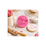 StudioAslanDesign My Love Yazılı Şeker Hamuru Kalıbı | Sevgili Temalı Kurabiye Damgası | Fondan, Marzipan ve Pasta Süsleme Kalıbı 3D BASKI