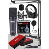 Stüdyo Ekipmanları Exclusive Paket-4 CX2 Mikrofon GLX-800 Ses Kartı Stüdyo Kayıt Seti