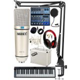 Studyo Ekipmanlari Midi Live Paket-4 Ses Kartli Mikser Midi Klavye Cx1 Mikrofon Kulaklik