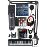 Stüdyo Ekipmanları Midi Live Paket-6 Ses Kartlı Mikser Midi Klavye CX2 Mikrofon Kulaklık Pad Controller