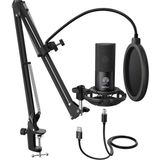 Stüdyo Kondansatör USB Mikrofon Bilgisayar Pc Mikrofon Kiti Ayarlanabilir Makas Kol Standı Şok Montaj Enstrümanlar Ses Kaydı Podcasting Youtube Karaoke Oyun Akışı - T669