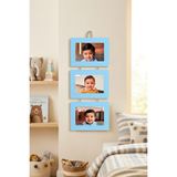 Studyo Plus 3'lü Ipli Ahşap Fotoğraf Çerçevesi – Çocuk & Bebek Odası Duvar Dekoru – 10X15 cm Yatay
