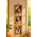 Studyo Plus Ahşap 3'lü Dikdörtgen Fotoğraf Çerçevesi 15x21 cm Kemençe Renk Modern Tasarım