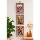 Studyo Plus Ahşap Dikey 10 x 15 cm 3’lü Ipli Çerçeve Natural Ahşap Dikdörtgen Tasarım