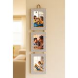 Studyo Plus İzmir Ahsap 3'lü 10x15 Cm İpli Fotograf çerçevesi Dikey Vizon renk